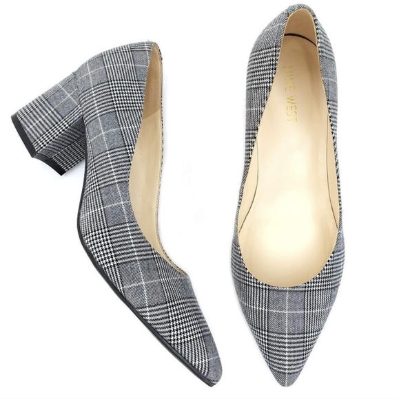 Nine West Shoes - Nine West Issa Plaid Block Heel Pump